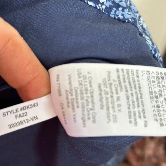 J. CREW Factory Short Quilted Cotton Blend Jacket Blue Floral Sz 18 [3M9} - Picture 9 of 9